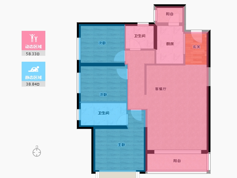 云南省-昆明市-佳兆业壹号公馆-87.12-户型库-动静分区