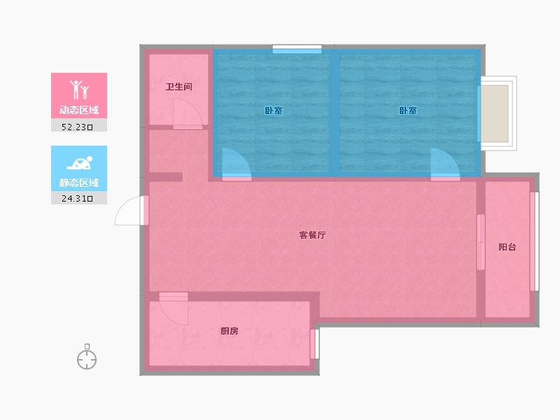 云南省-昆明市-旅泰荷樾-67.59-户型库-动静分区