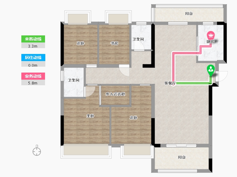 贵州省-贵阳市-紫金华府-108.87-户型库-动静线