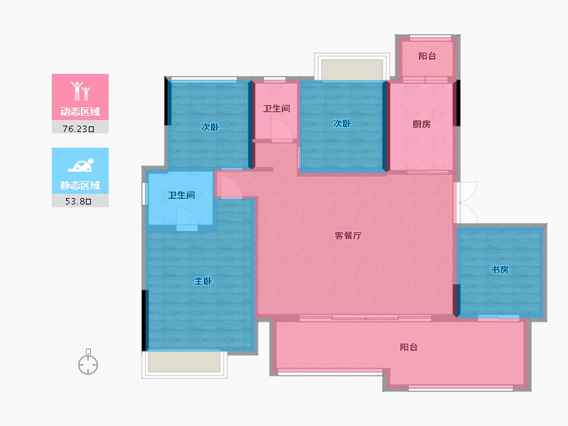 贵州省-贵阳市-金地旭辉上观-117.46-户型库-动静分区