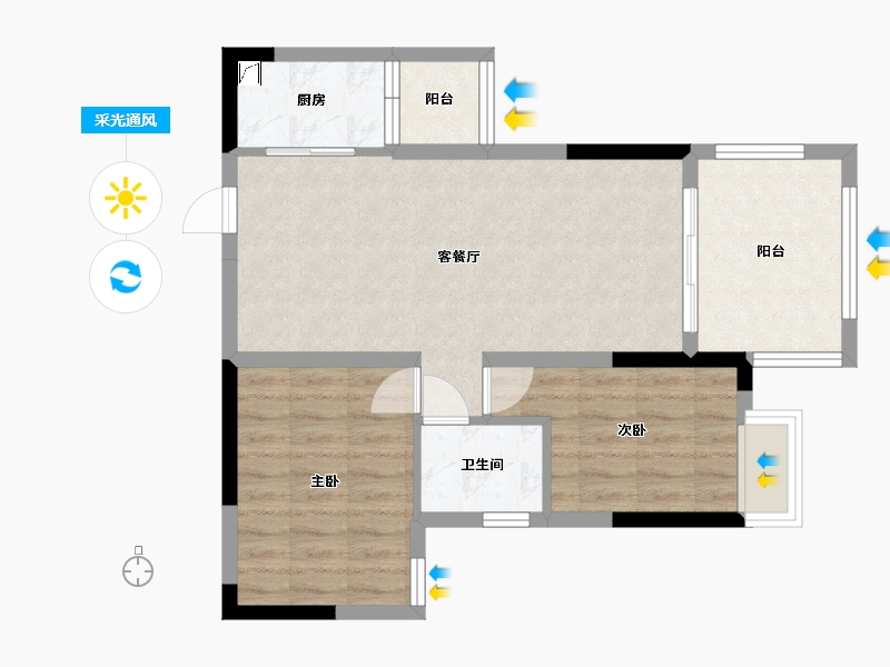 贵州省-贵阳市-广大城-64.20-户型库-采光通风