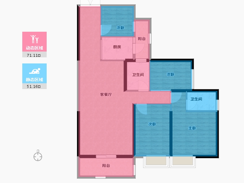 云南省-曲靖市-麒麟嘉园二期-110.00-户型库-动静分区