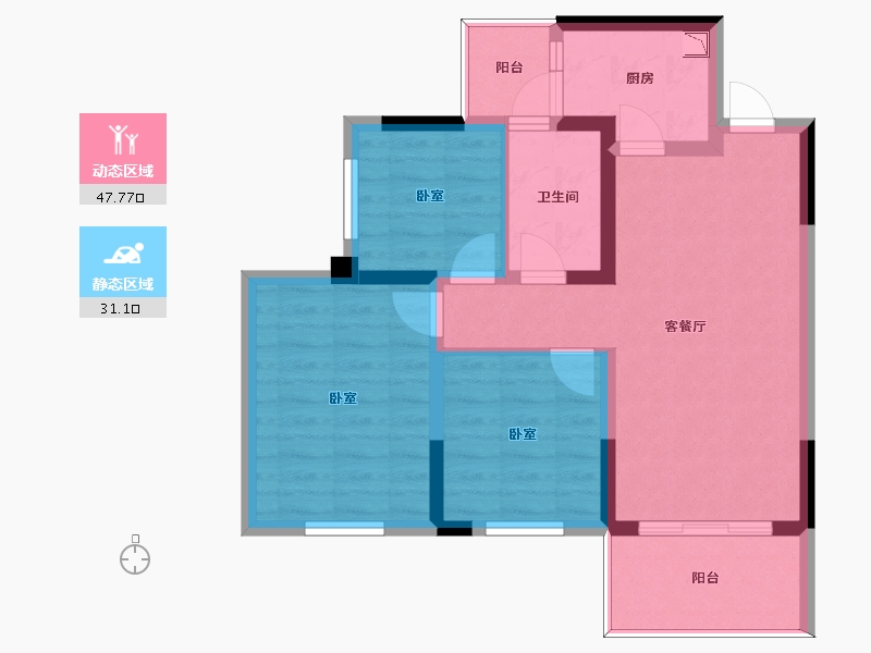 四川省-成都市-中粮天府智慧城-69.78-户型库-动静分区