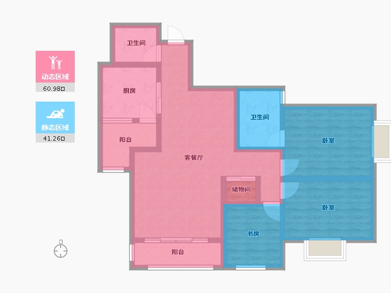 云南省-昆明市-旅泰荷樾-89.74-户型库-动静分区