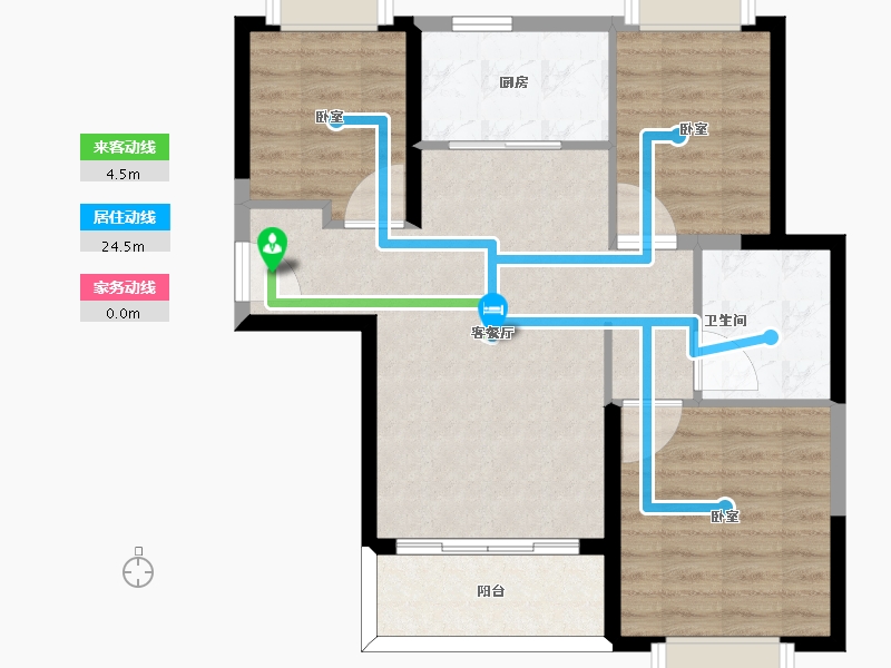 河北省-邯郸市-恒大翡翠御庭-74.00-户型库-动静线