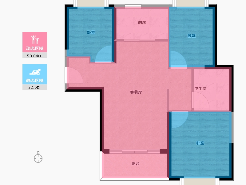 河北省-邯郸市-恒大翡翠御庭-74.00-户型库-动静分区