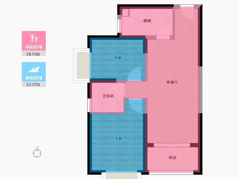 四川省-成都市-昆明恒大国际健康城-51.46-户型库-动静分区