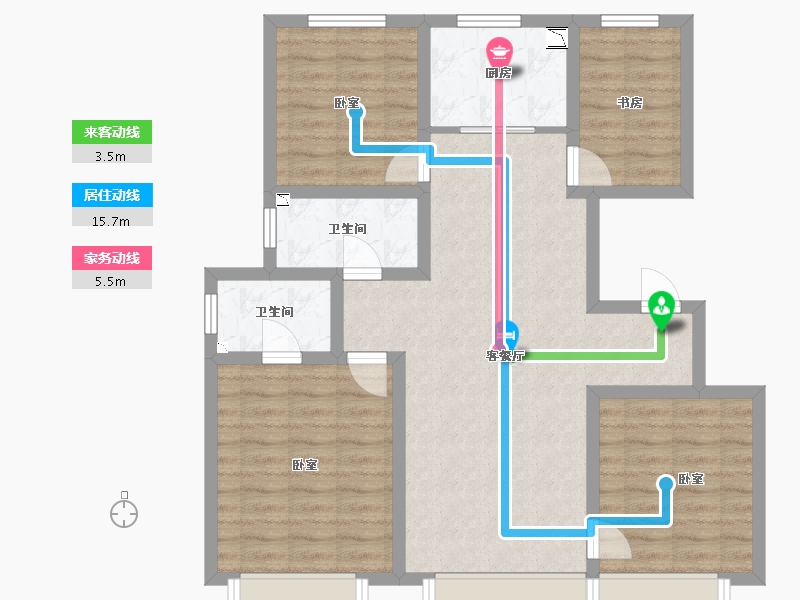 天津-undefined-实地·天津蔷薇国际-91.43-户型库-动静线