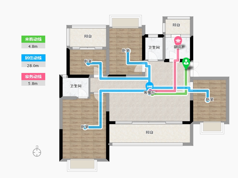 四川省-成都市-禹通宝誉府-108.57-户型库-动静线