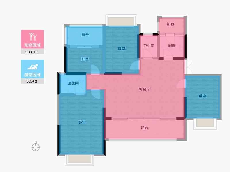 四川省-成都市-禹通宝誉府-108.57-户型库-动静分区