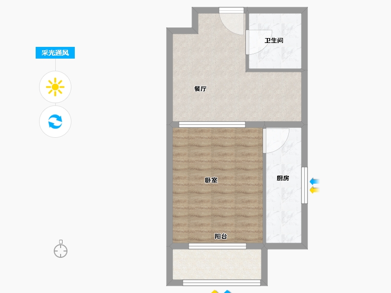 河北省-保定市-紫竹苑-53.30-户型库-采光通风