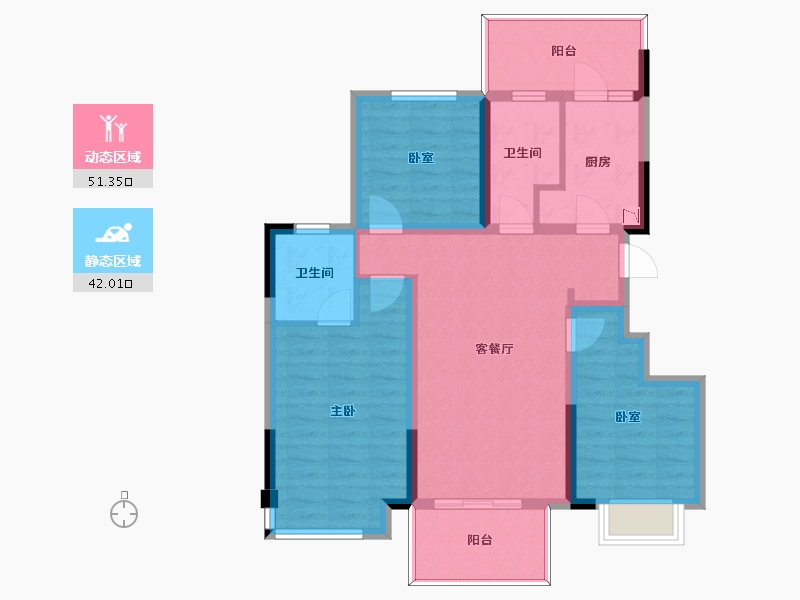 四川省-成都市-中粮天府智慧城-82.64-户型库-动静分区