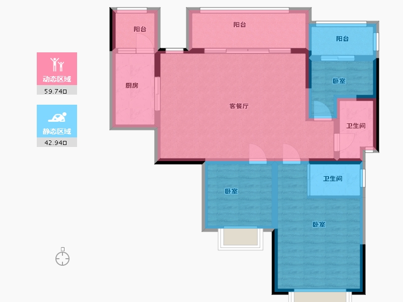 四川省-成都市-禹通宝誉府-91.07-户型库-动静分区