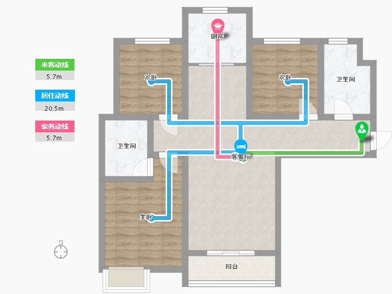 河北省-邯郸市-中船·汉光华府-82.20-户型库-动静线