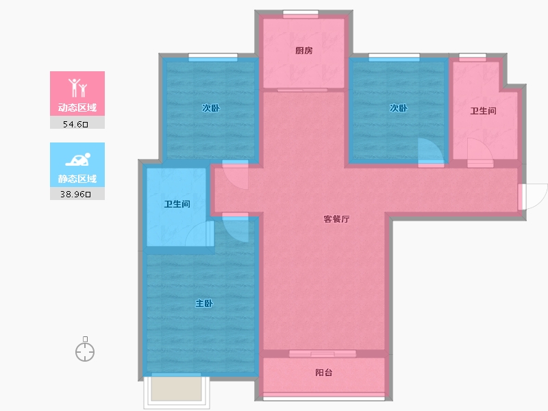 河北省-邯郸市-中船·汉光华府-82.20-户型库-动静分区