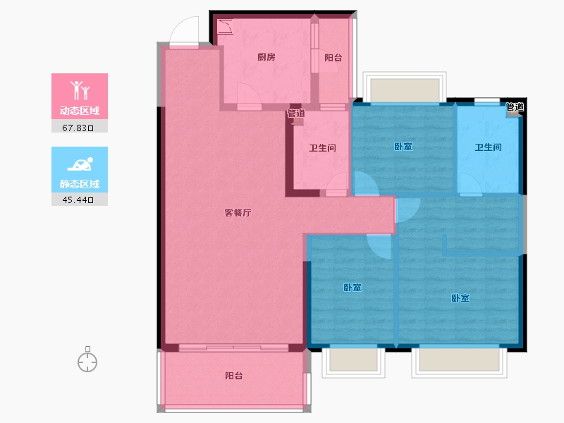 河北省-邯郸市-邯郸恒大悦府-101.99-户型库-动静分区