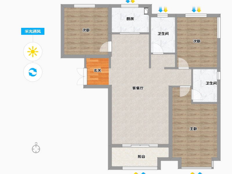 河北省-邢台市-御玺台-95.00-户型库-采光通风