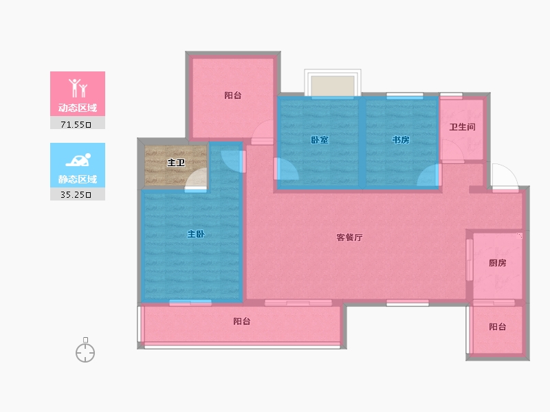 四川省-成都市-东环晓院-98.36-户型库-动静分区