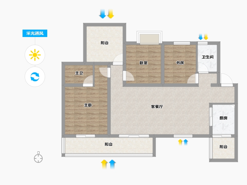 四川省-成都市-东环晓院-98.36-户型库-采光通风