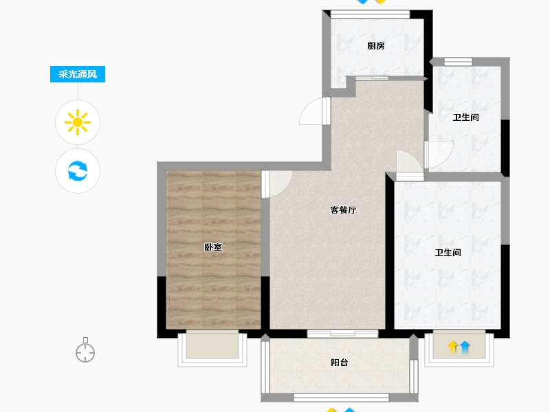 云南省-保山市-腾冲映象-65.98-户型库-采光通风