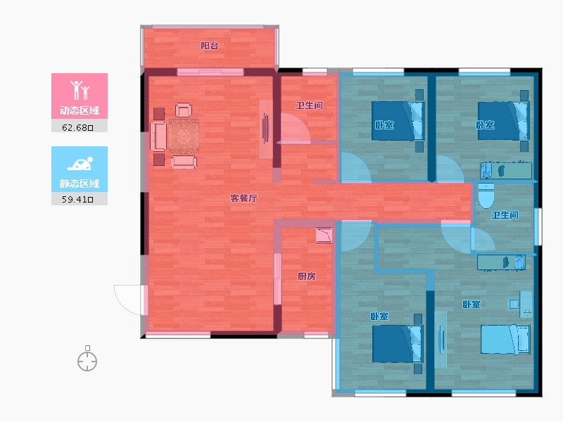 云南省-昆明市-招商翰林大观-109.47-户型库-动静分区