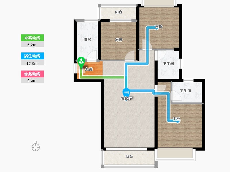 云南省-昆明市-佳兆业壹号公馆-94.99-户型库-动静线