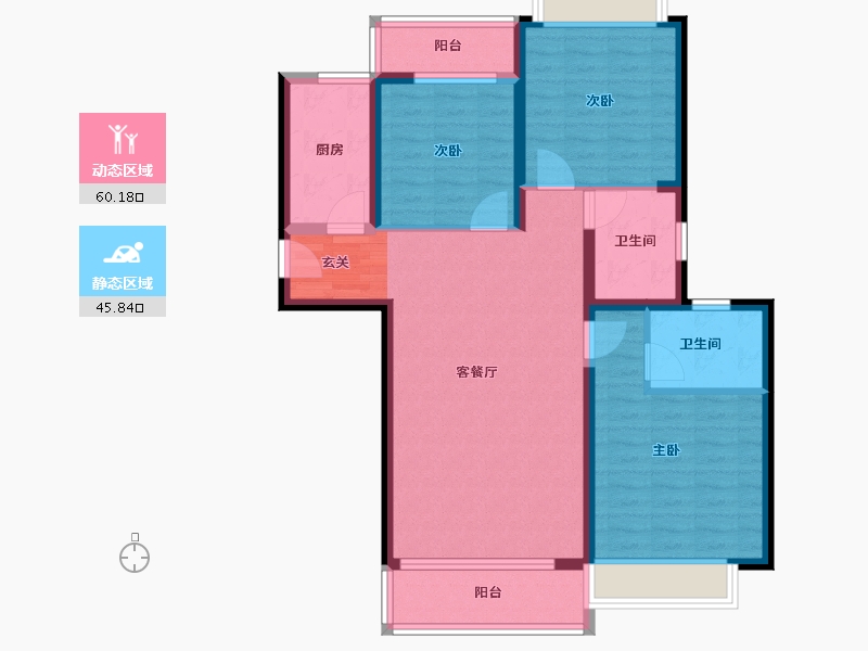 云南省-昆明市-佳兆业壹号公馆-94.99-户型库-动静分区