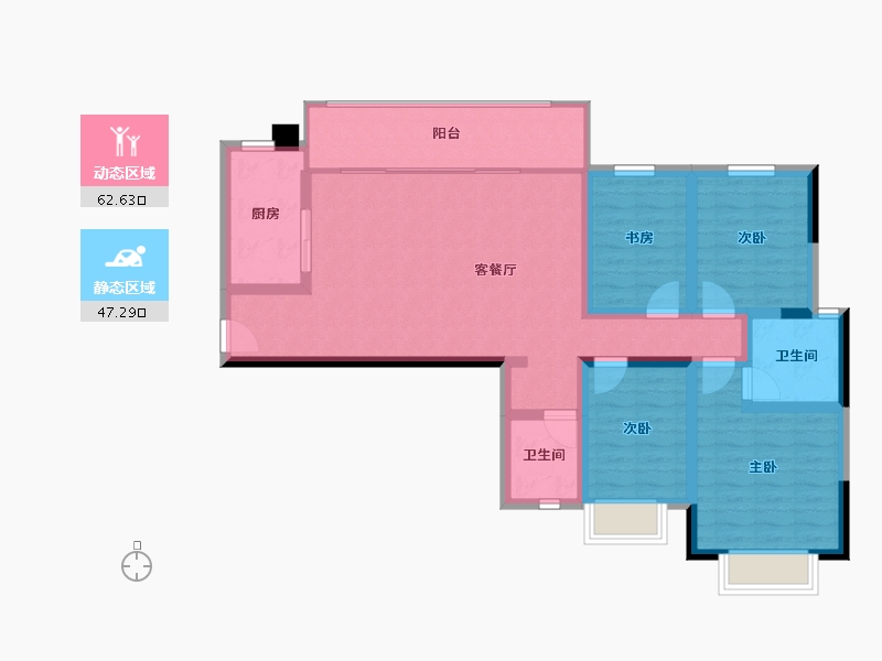 贵州省-遵义市-融创九棠府-97.78-户型库-动静分区