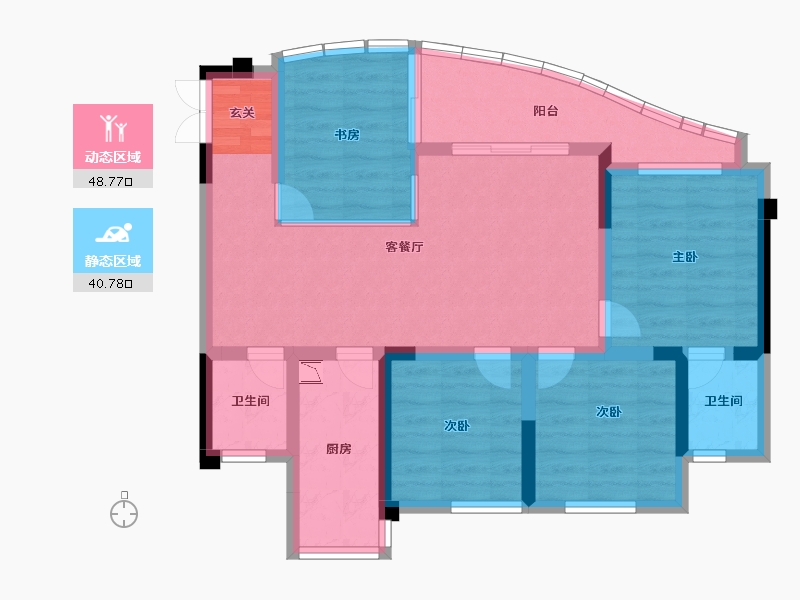 四川省-成都市-天府云城C区-78.35-户型库-动静分区