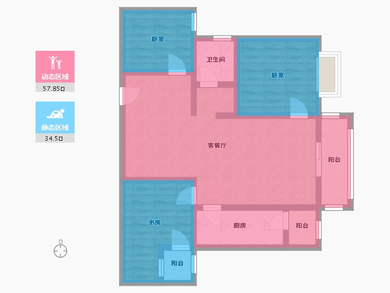 云南省-昆明市-旅泰荷樾-80.84-户型库-动静分区