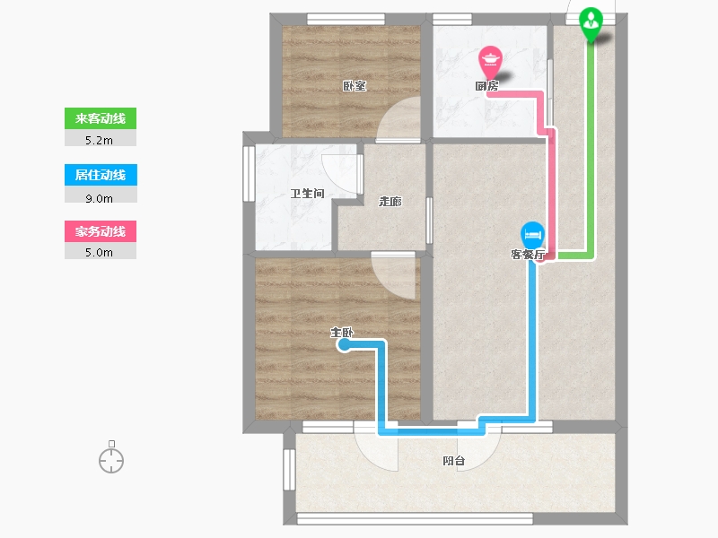 河北省-唐山市-绿城蓝湾小镇-64.08-户型库-动静线