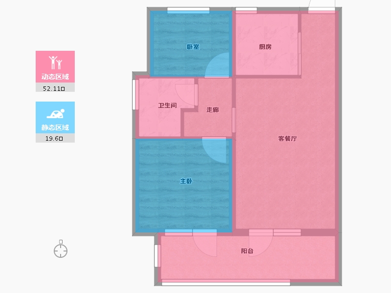 河北省-唐山市-绿城蓝湾小镇-64.08-户型库-动静分区