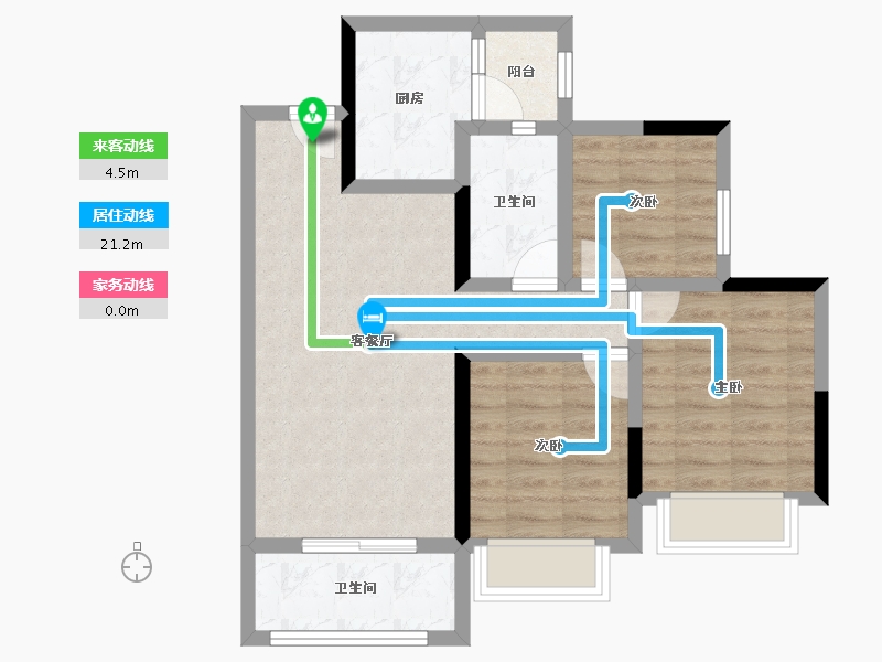 贵州省-遵义市-融创九棠府-67.52-户型库-动静线