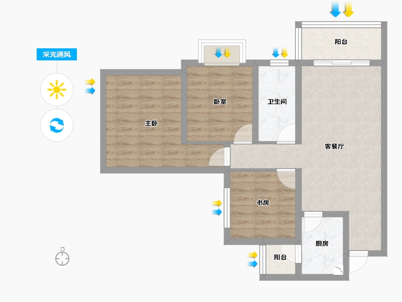 四川省-成都市-东环晓院-73.16-户型库-采光通风