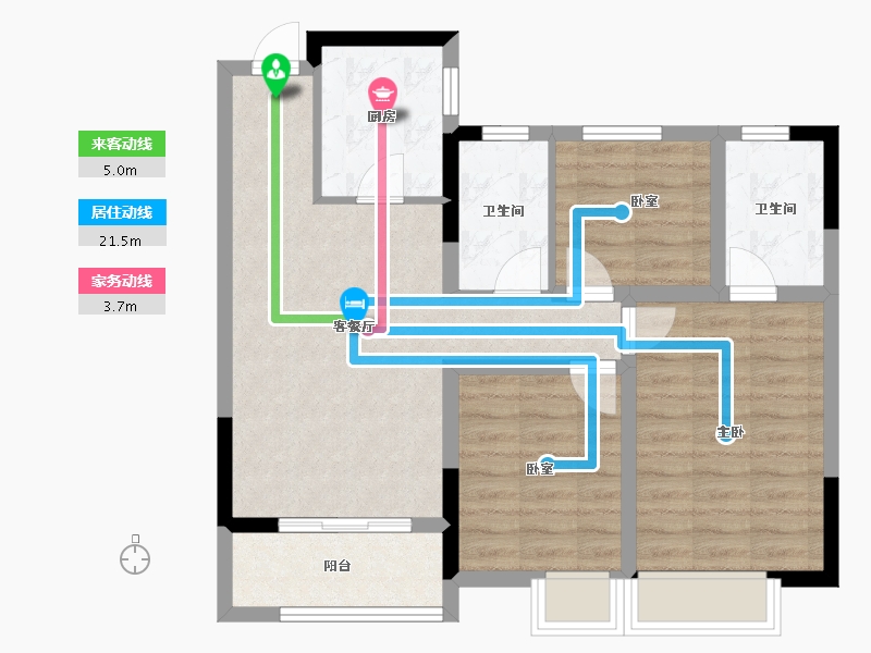 贵州省-遵义市-思达九里风华-74.06-户型库-动静线