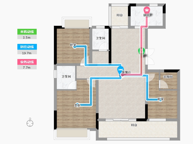 贵州省-遵义市-思达九里风华-102.59-户型库-动静线