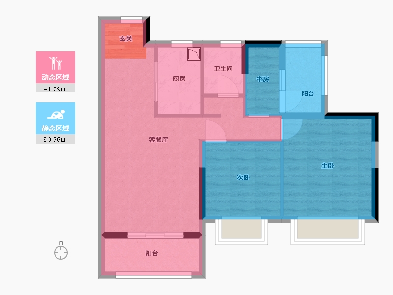 贵州省-贵阳市-云城中心-63.87-户型库-动静分区