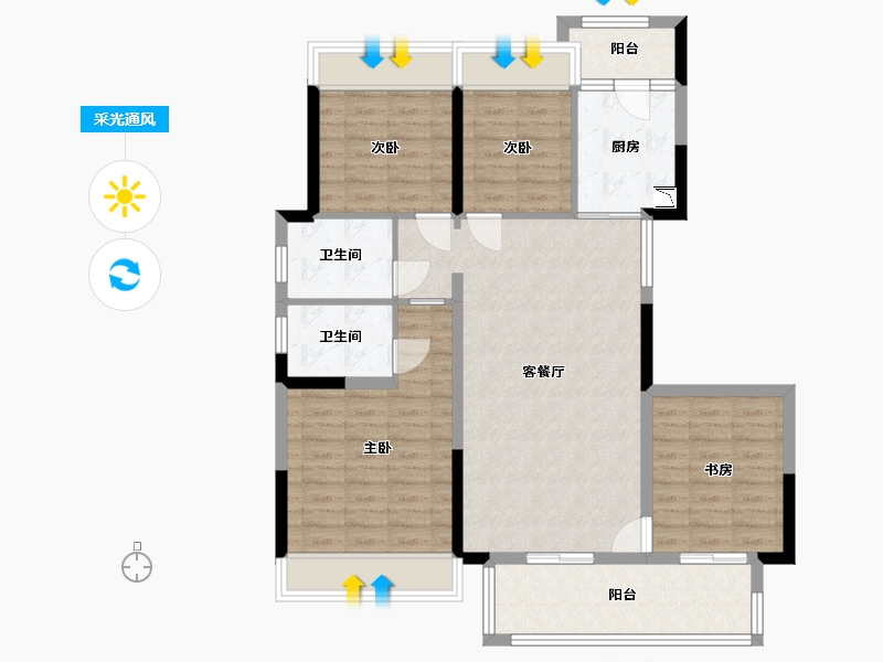 贵州省-贵阳市-天一观山阅-99.21-户型库-采光通风