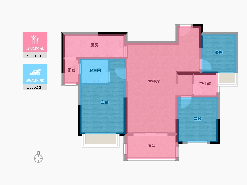 四川省-成都市-铁投紫瑞府-79.13-户型库-动静分区