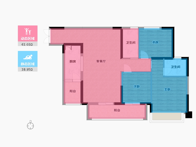 贵州省-贵阳市-云城中心-90.76-户型库-动静分区