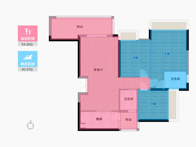 贵州省-贵阳市-云城中心-86.87-户型库-动静分区