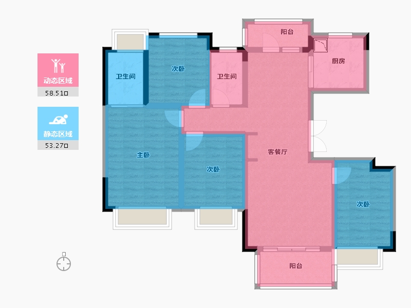 四川省-成都市-电建地产洺悦玺-98.77-户型库-动静分区