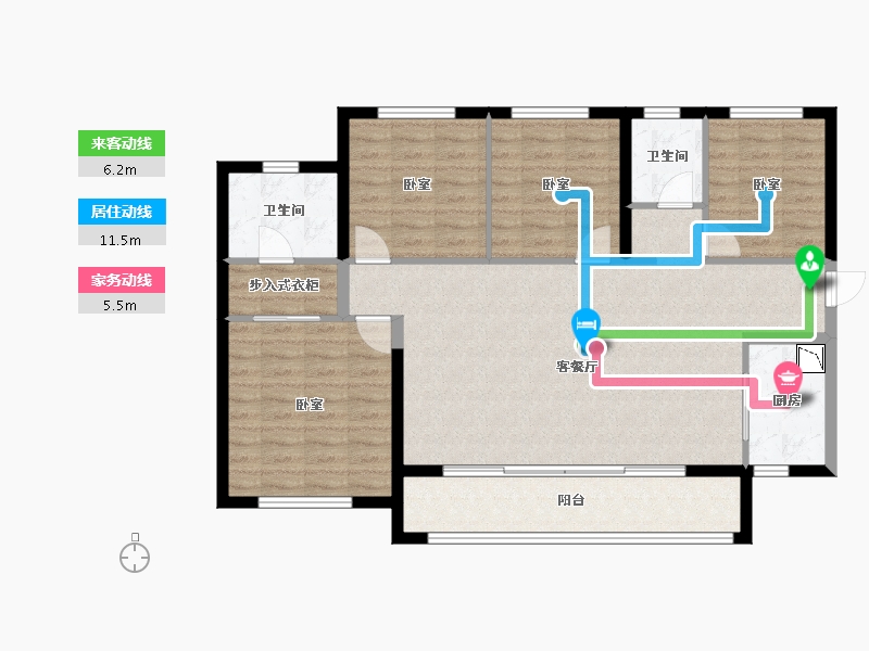 四川省-成都市-金地商置弘阳梵锦108-108.61-户型库-动静线