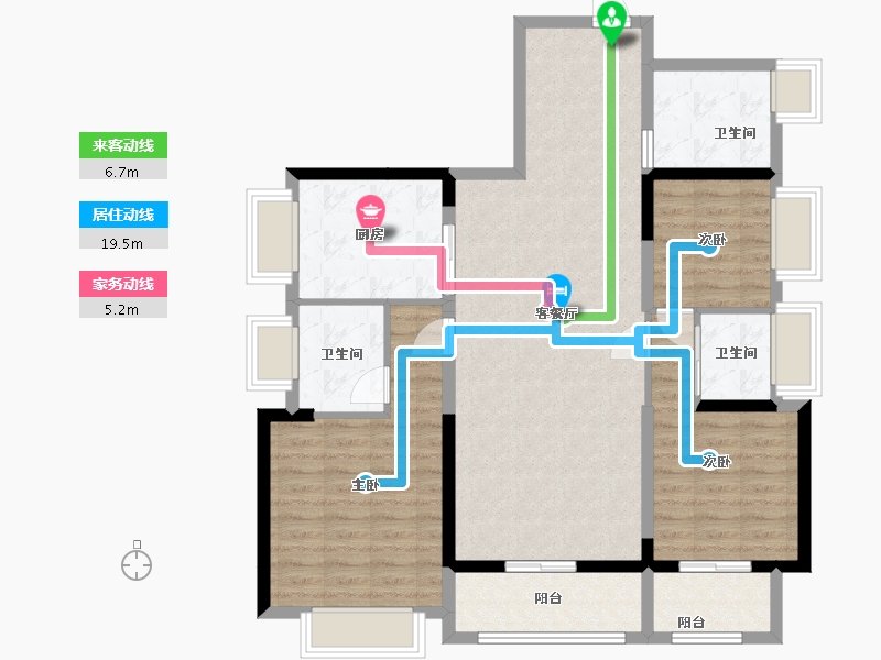 贵州省-贵阳市-云城中心-105.28-户型库-动静线