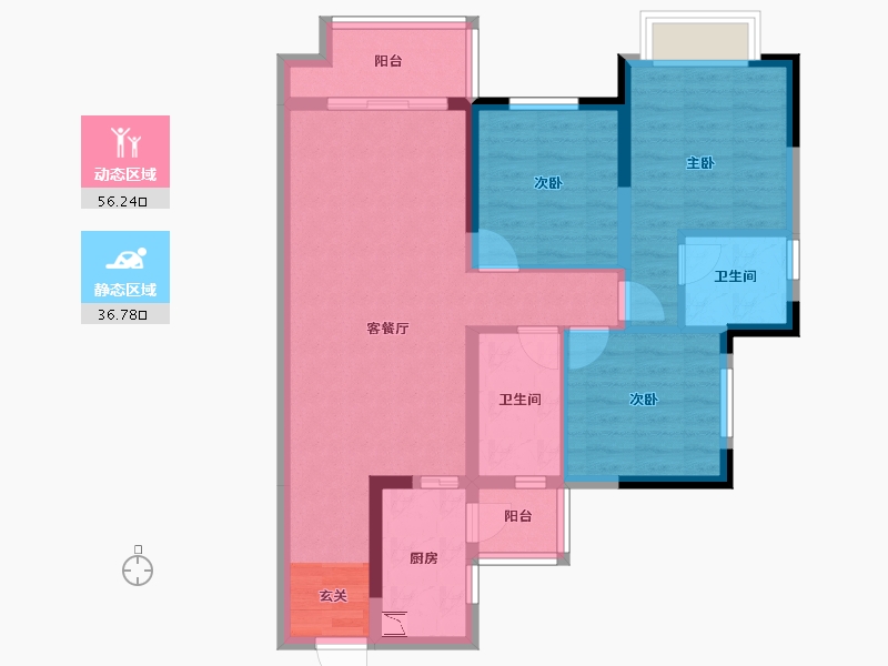 四川省-成都市-天府孔雀城-82.14-户型库-动静分区