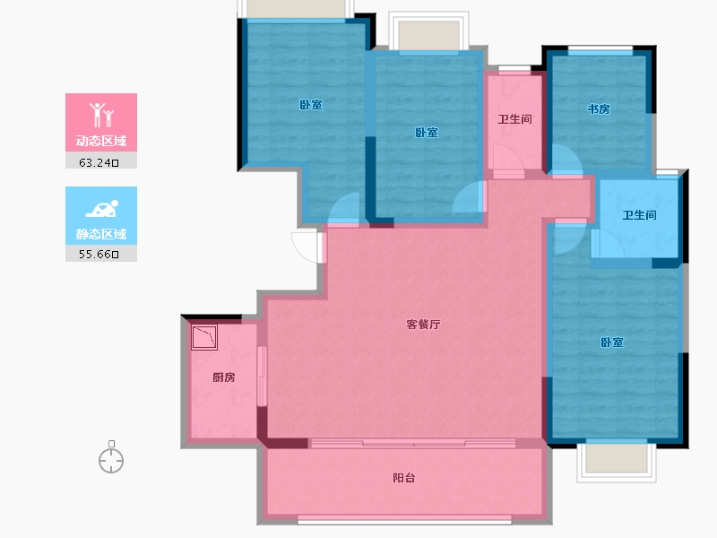 四川省-成都市-兴城人居云山府-105.68-户型库-动静分区