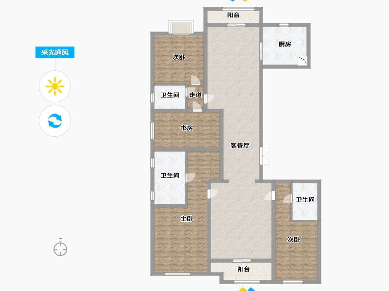 上海-undefined-中海建国里-175.57-户型库-采光通风