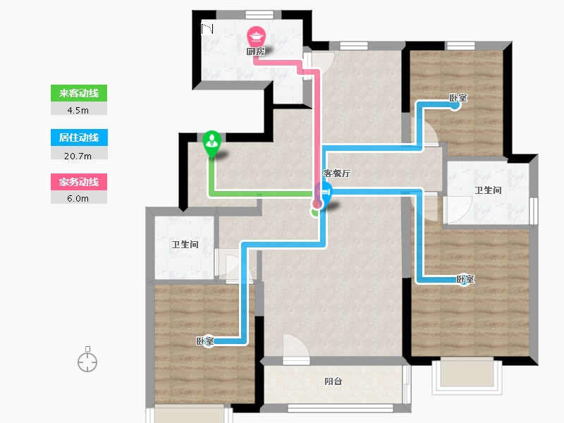 河北省-张家口市-京北橡树湾-88.54-户型库-动静线