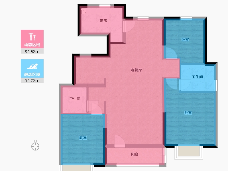 河北省-张家口市-京北橡树湾-88.54-户型库-动静分区