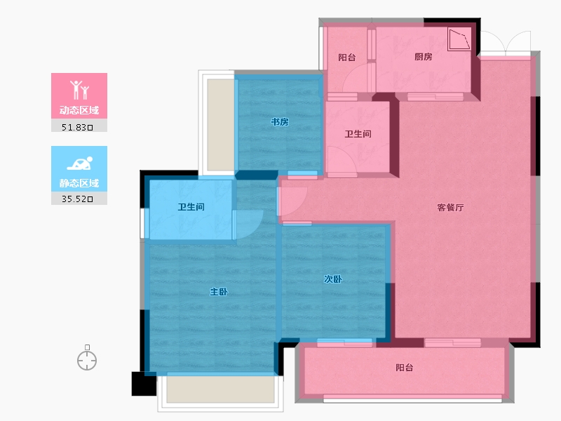 贵州省-贵阳市-云城中心-77.41-户型库-动静分区